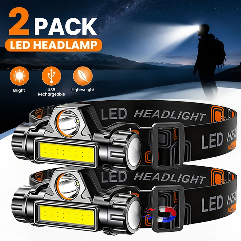 Outdoor Hunting Lights - Lampe frontale LED super lumineuse, rechargeable,
