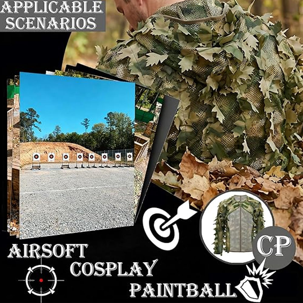 Camouflage Hunting Jacket - Veste de camouflage style cape Ghillie,
