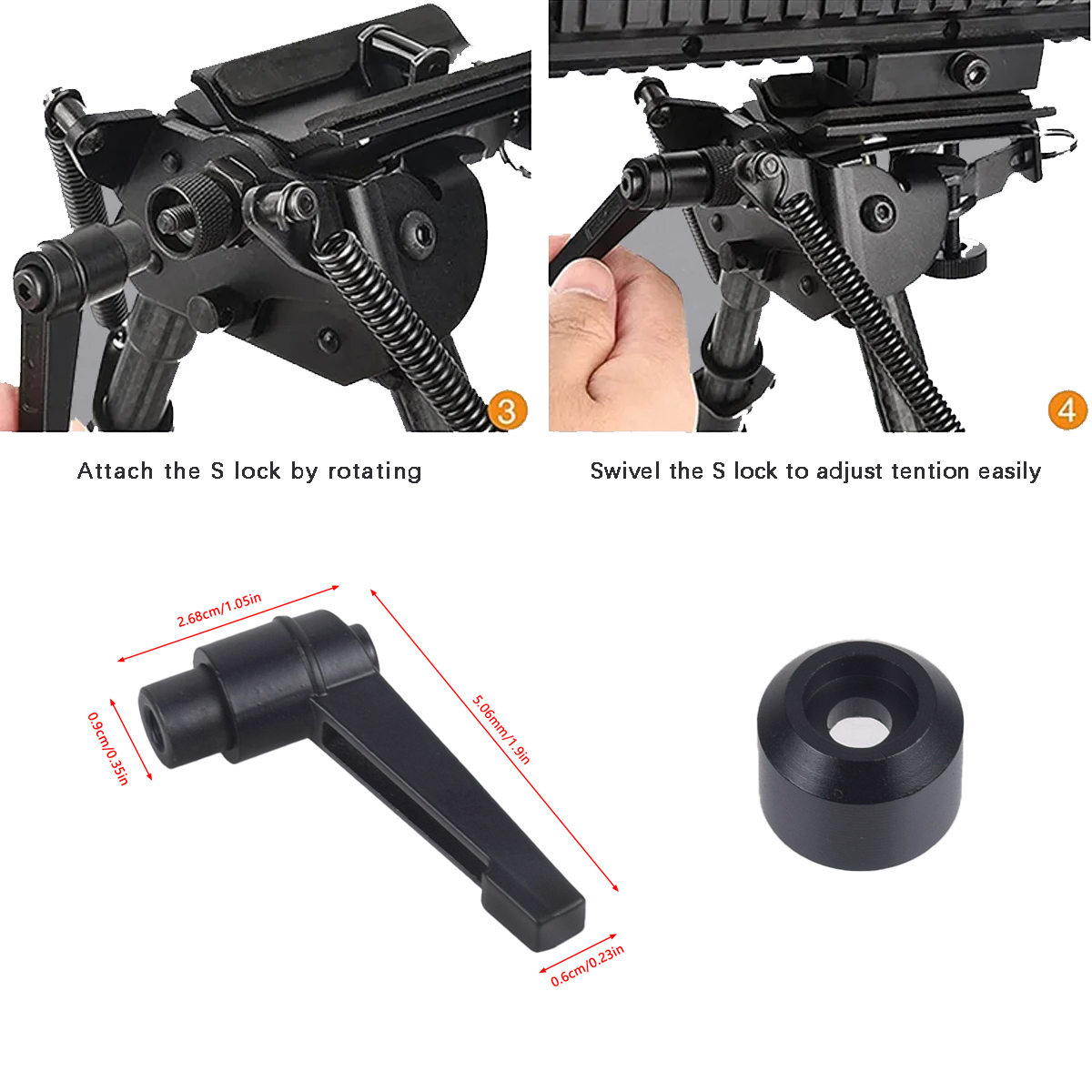 Bipod Rifle Mount - Tactique réglage rapide pivotant Harris bipied