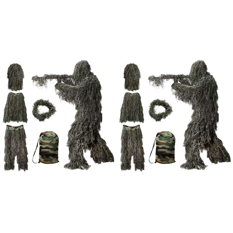 Hunting Outdoor Apparel - AEF6-2X Combinaison Ghillie 5 en 1,
