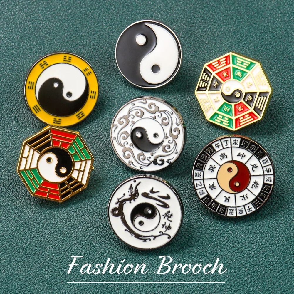 Hunting Outdoor Apparel - Broche en métal avec symbole Yin