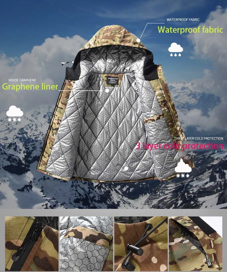 Vestes tactiques d'hiver pour  - Camouflage Hunting Jacket avis et prix