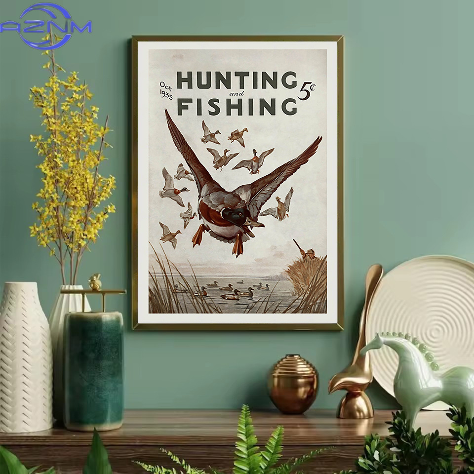 AZNM – affiche rétro sur toile - Outdoor Hunting Pictures avis et prix